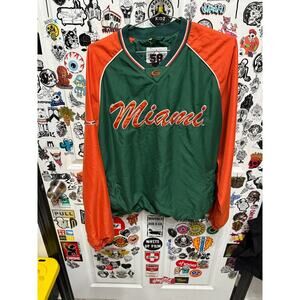 Miami Hurricanes Pullover Sideline Jacket Oversized M